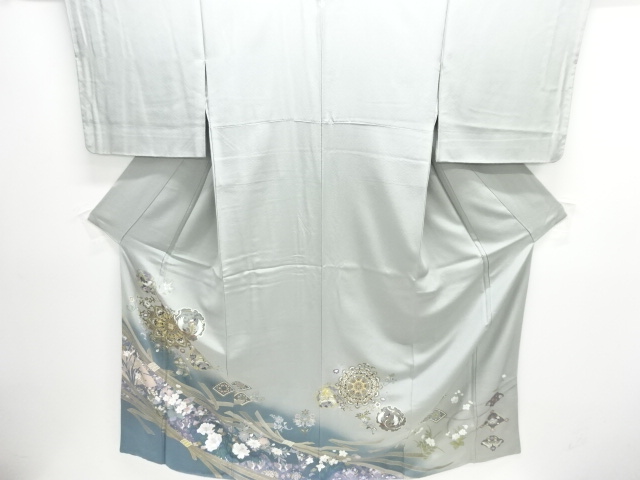 JAPANESE KIMONO / IRO-TOMESODE / EMBROIDERY / SNOWFLAKE